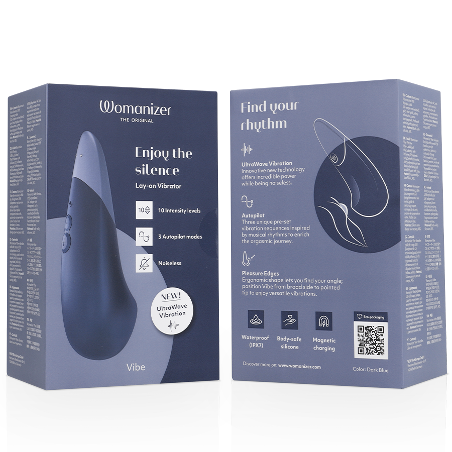 WOMANIZER - VIBE VIBRADOR LAY-ON SILENCIOSO AZUL-ESCURO