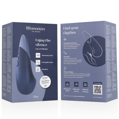 WOMANIZER - VIBE VIBRADOR LAY-ON SILENCIOSO AZUL-ESCURO