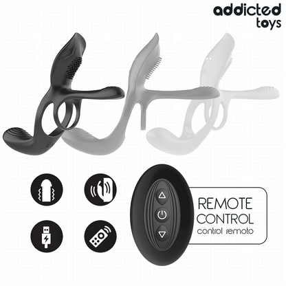 ADDICTED TOYS - ANILLO DOBLE PARA EL PENE CON ESTIMULADOR DE CLÍTORIS
