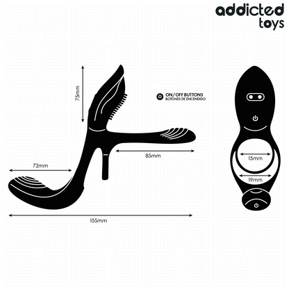 ADDICTED TOYS - ANILLO DOBLE PARA EL PENE CON ESTIMULADOR DE CLÍTORIS