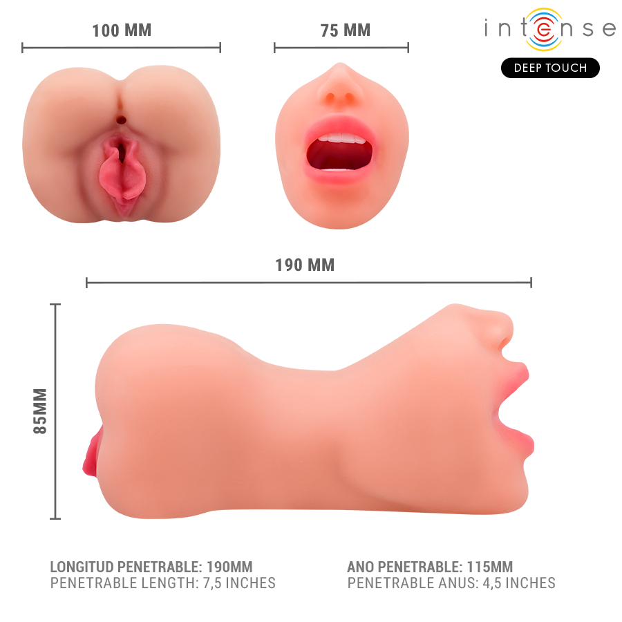 INTENSE DEEP TOUCH - RILEY MASTURBADOR DUPLO BOCA & V vagina