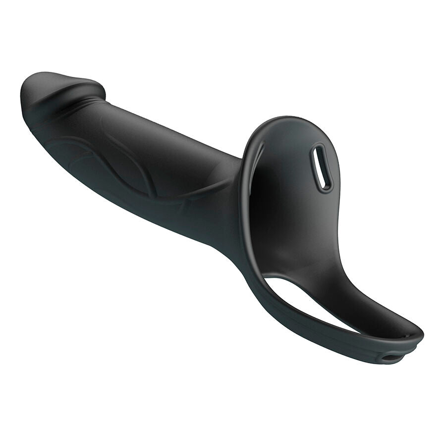 PRETTY LOVE - LONDON ARNÉS UNIVERSAL CON DILDO STRAP-ON DE SILICONA NEGRO 16,8 CM