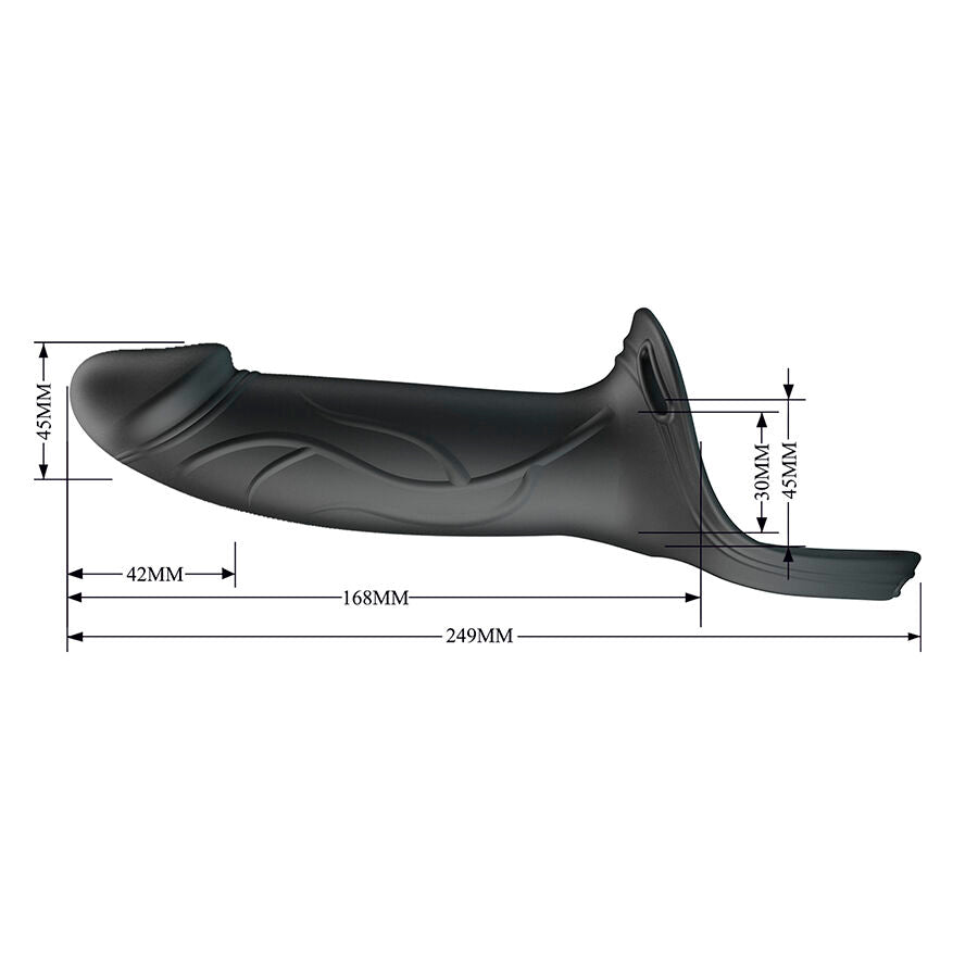 PRETTY LOVE - LONDON ARNÉS UNIVERSAL CON DILDO STRAP-ON DE SILICONA NEGRO 16,8 CM
