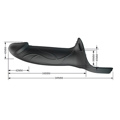 PRETTY LOVE - LONDON ARNÉS UNIVERSAL CON DILDO STRAP-ON DE SILICONA NEGRO 16,8 CM