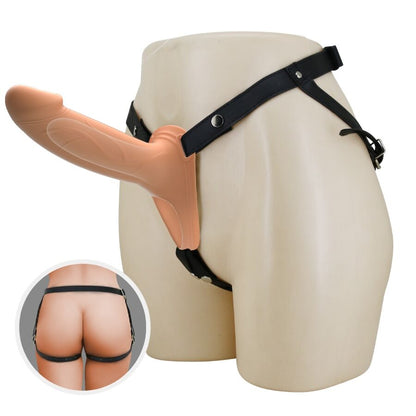 PRETTY LOVE - LANDON HARNESS BRIEFS ARNÊS UNIVERSAL COM DILDO OCO DE SILICONE 16,8 CM NATURAL