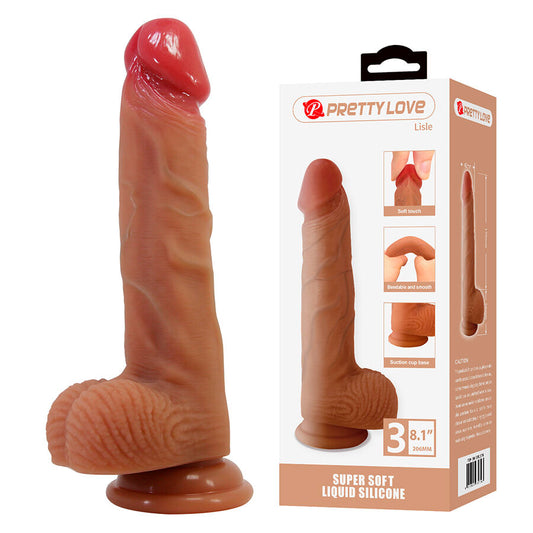 PRETTY LOVE - LISLE DILDO REALÍSTICO CON VENTOSA 20.6 CM -Ø- 4.2 CM