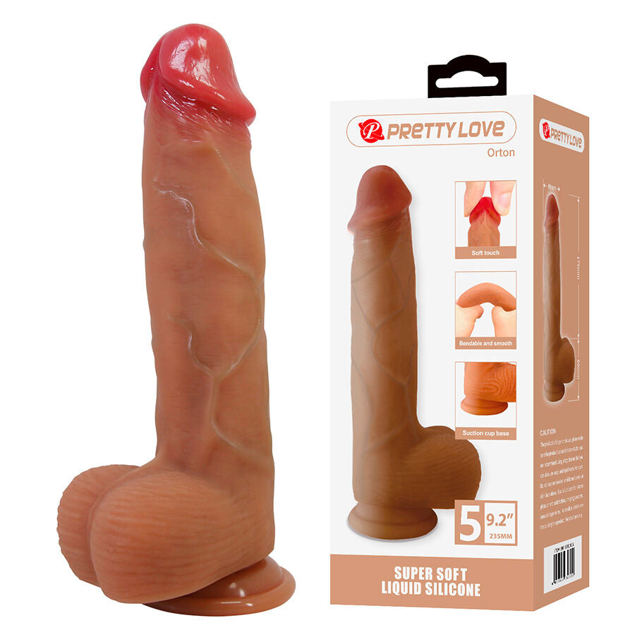 PRETTY LOVE - ORTON DILDO REALISTA COM VENTOSA 23,5 CM - Ø 4,9 CM