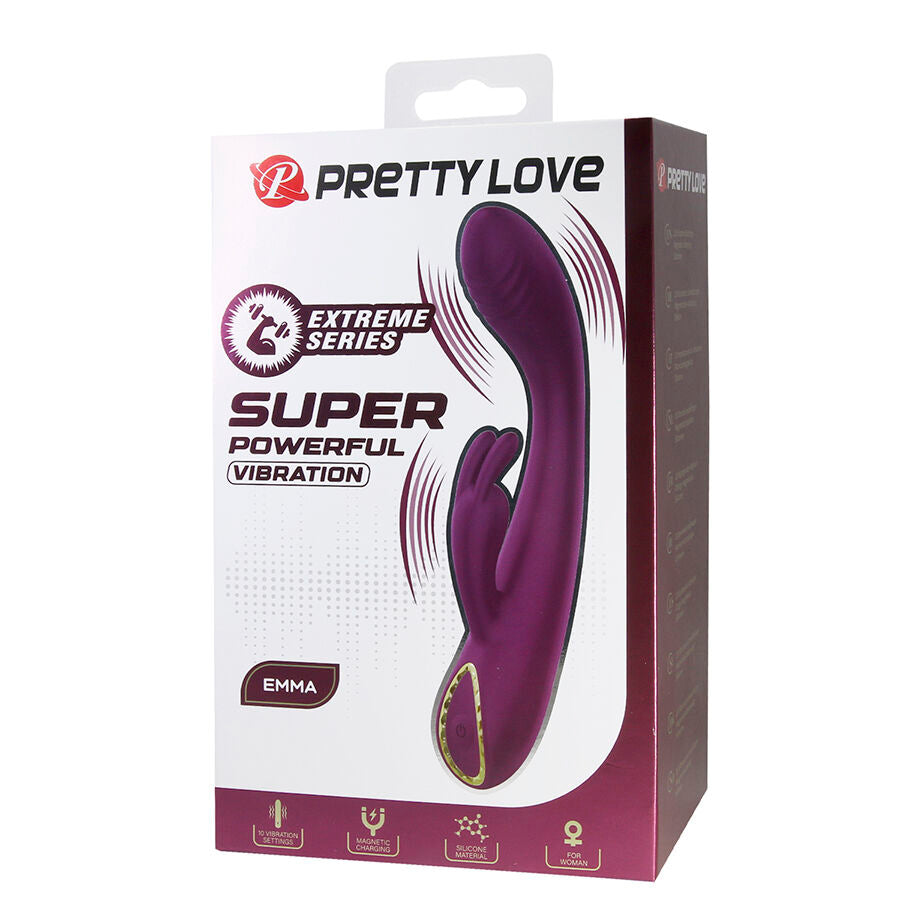 PRETTY LOVE - EMMA VIBRADOR CON ESTIMULADOR RABBIT MORADO