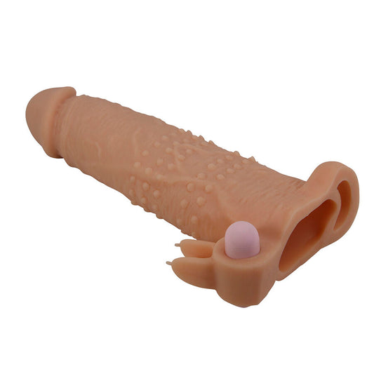 PRETTY LOVE - QUILLON FUNDA PARA PENE CON ESTIMULADOR DE CLÍTORIS Y VIBRACIÓN