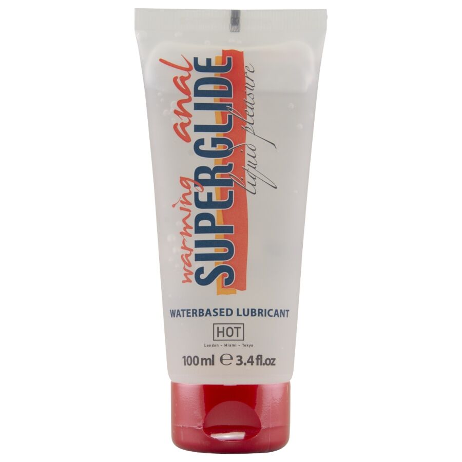HOT - ANAL SUPERGLIDE WARMING LIQUID PLEASURE LUBRIFICANTE ANAL À BASE DE ÁGUA EFEITO AQUECIMENTO 100 ML
