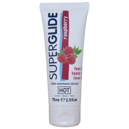 HOT - SUPERGLIDE EDIBLE WATER-BASED RASPBERRY LUBRICANT 75 ML