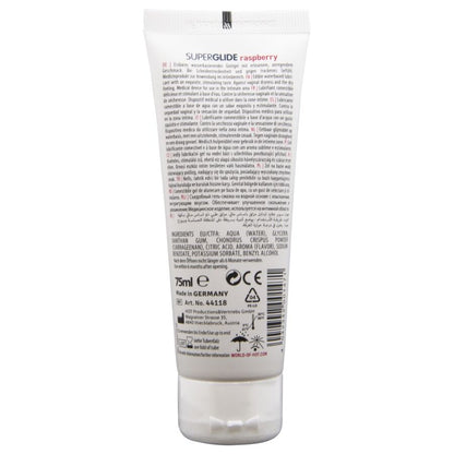 HOT - SUPERGLIDE EDIBLE WATER-BASED RASPBERRY LUBRICANT 75 ML
