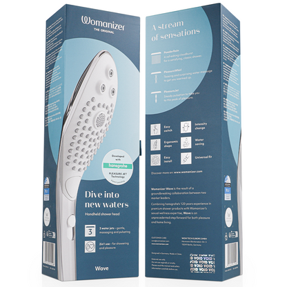 WOMANIZER - WAVE CABEZAL DE DUCHA ESTIMULADOR DE CLITORÍS PLATEADO