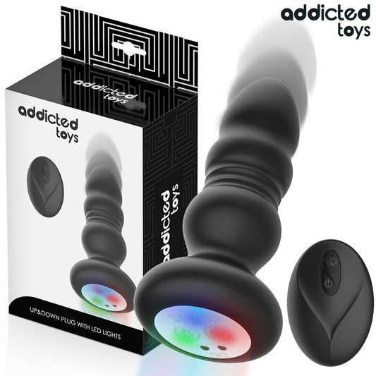 ADDICTED TOYS - PLUG ANAL VIBRADOR THRUSTING E LUZ LED CONTROLO REMOTO