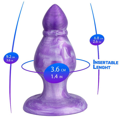 SILEXD - QUEEN PLUG ANAL FANTASY SILICONA LIQUIDA TERMOREACTIVO LILA 9.2 CM