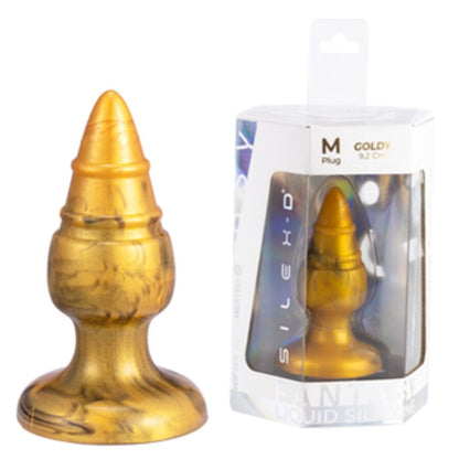 SILEXD - GOLDY PLUG ANAL FANTASY SILICONA LIQUIDA TERMOREACTIVO ORO 9.2 CM