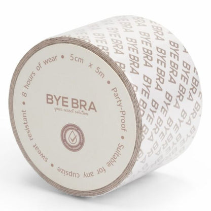 BYE-BRA - BODY TAPE DOUBLE SIDED CINTA DE DOBLE CARA BEIGE ÚNICA 5 x 500 CM