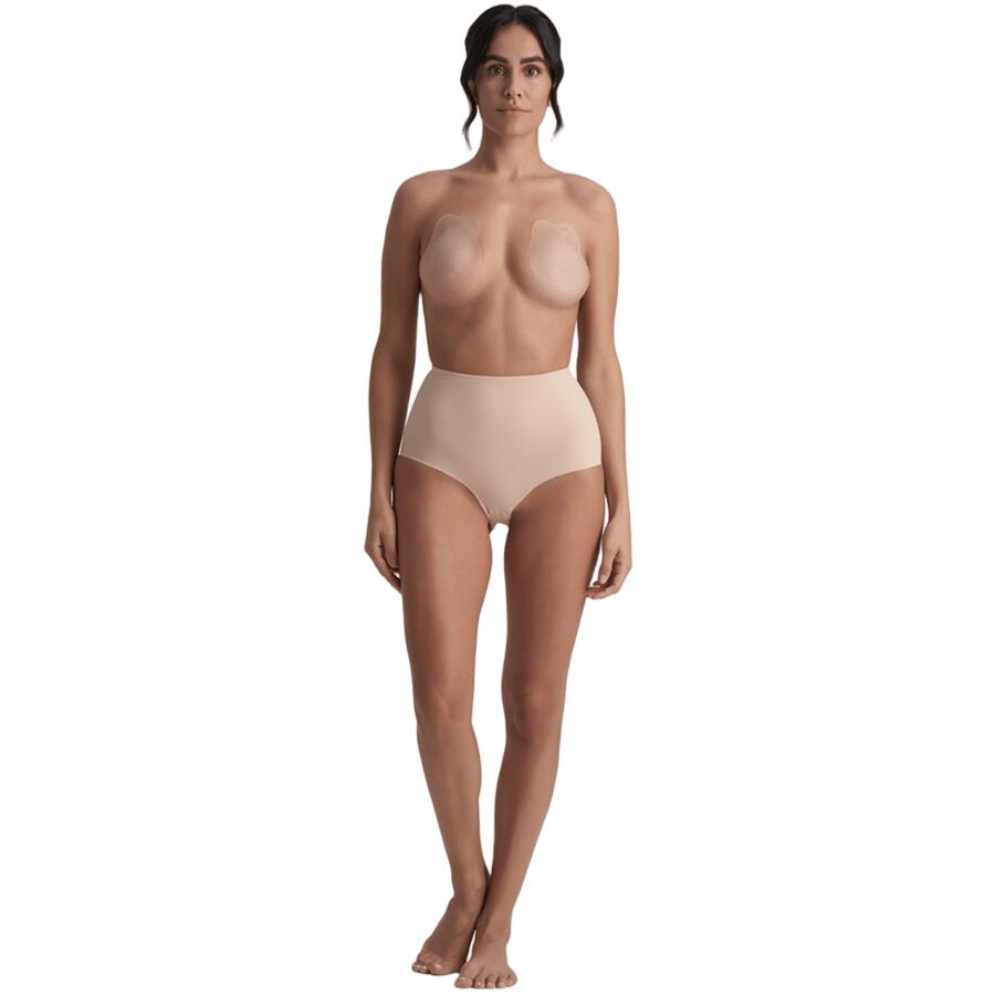 BYE-BRA - COPAS DE SILICONE RABBIT BEGE TAMANHO XL