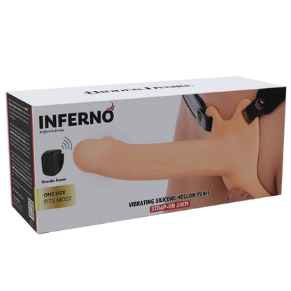 HIDDEN DESIRE - INFERNO STRAP-ON FUNDA PARA PENE CON VIBRACIÓN 20 CM