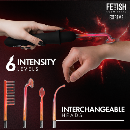 FETISH SUBMISSIVE - VIBRADOR WAND ELECTROESTIMULACIÓN ALTA FRECUENCIA