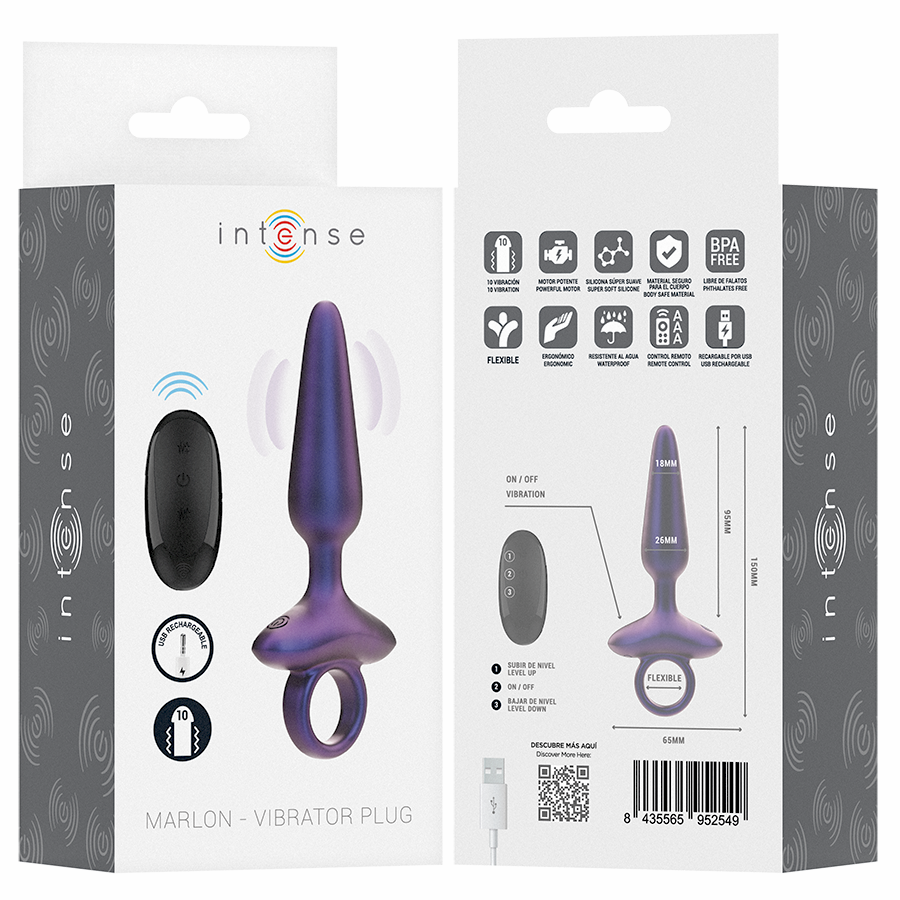 INTENSE - MARLON PLUG ANAL VIBRADOR MODELO 4 CONTROL REMOTO