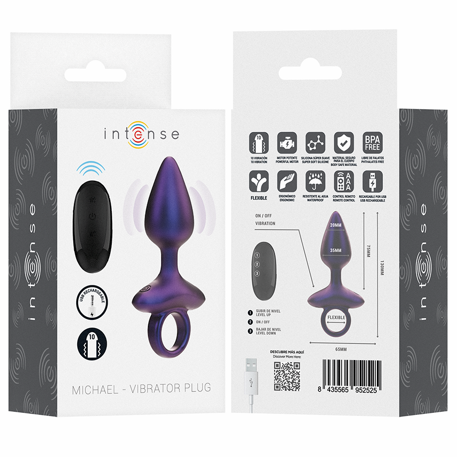 INTENSE - MICHAEL PLUG ANAL VIBRADOR MODELO 2 CONTROL REMOTO