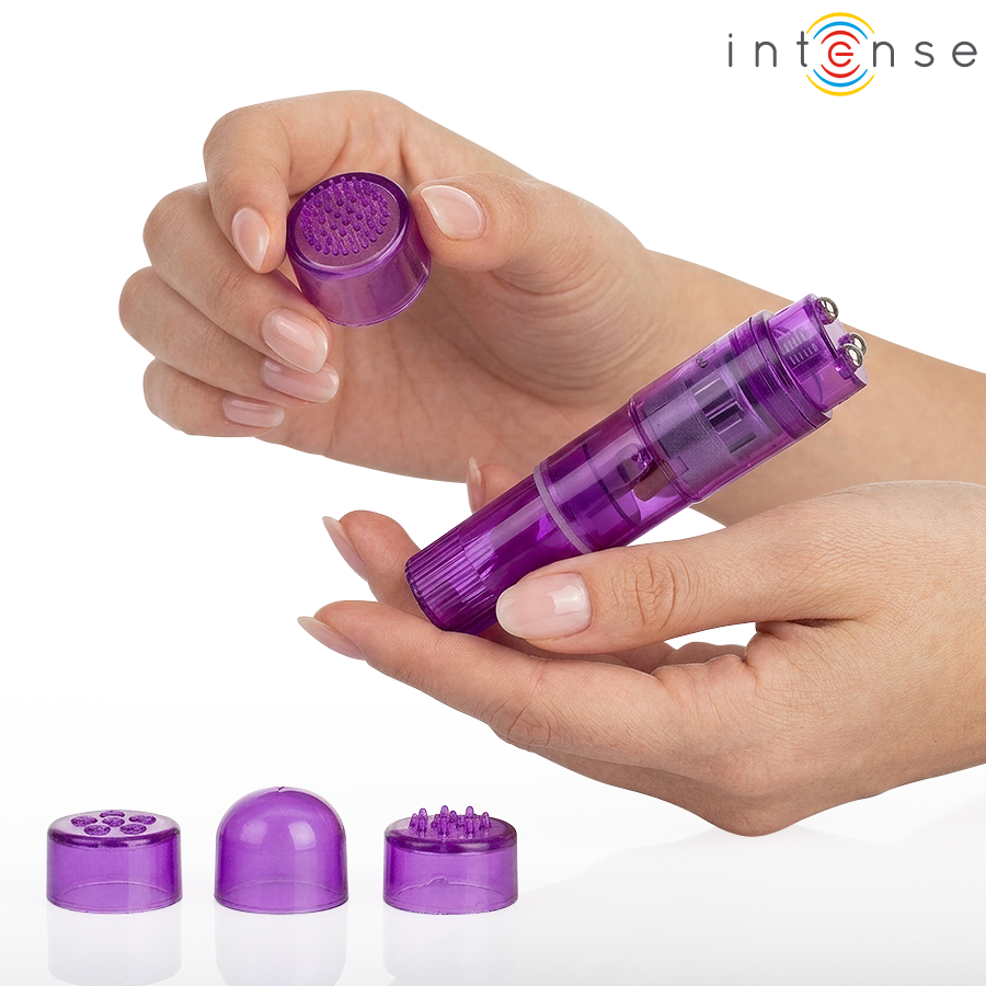 INTENSE - KURT MINI MASSAGER WITH 4 INTERCHANGEABLE HEADS LILAC
