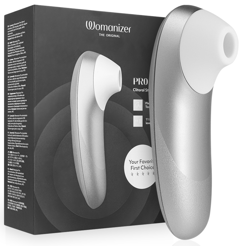 WOMANIZER - PRO VIBRANT ESTIMULADOR DE CLÍTORIS GRIS PLATA