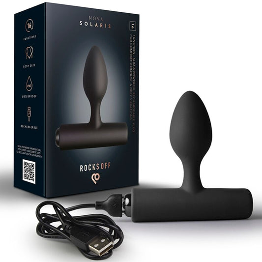ROCKS-OFF - NOVA SOLARIS PLUG ANAL FINO RECARGABLE 16 FUNCIONES