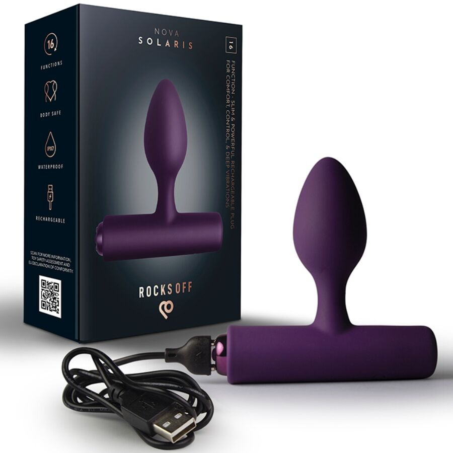 ROCKS-OFF - NOVA SOLARIS PLUG ANAL FINO RECARGABLE 16 FUNCIONES