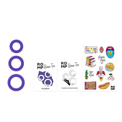 ROMP - REMIX TRIO SET DE 3 ANILLOS PARA PENE SILICONA MORADO