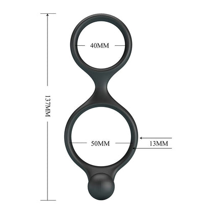 CRAZY BULL - FLORIAN ANILLO DOBLE PARA PENE Y TESTÍCULOS SILICONA NEGRO