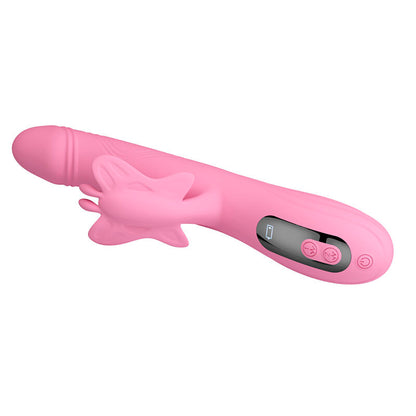 PRETTY LOVE - BELLA VIBRADOR RABBIT CON ESTIMULACIÓN MARIPOSA Y LED ROSA