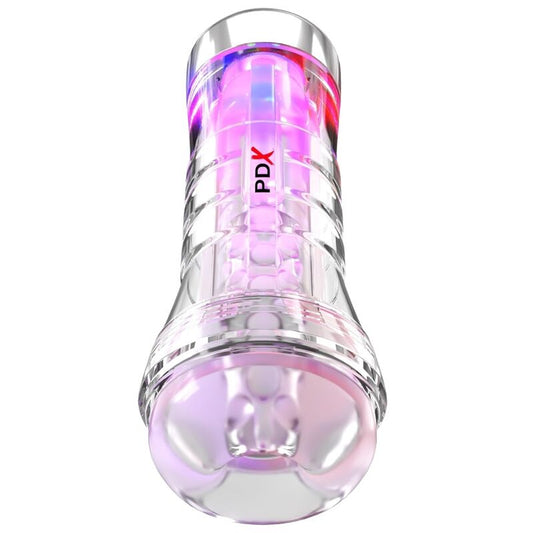 PDX ELITE - MASTURBADOR TRANSPARENTE VIEWTUBE XXL LED STROKER 27.3 CM