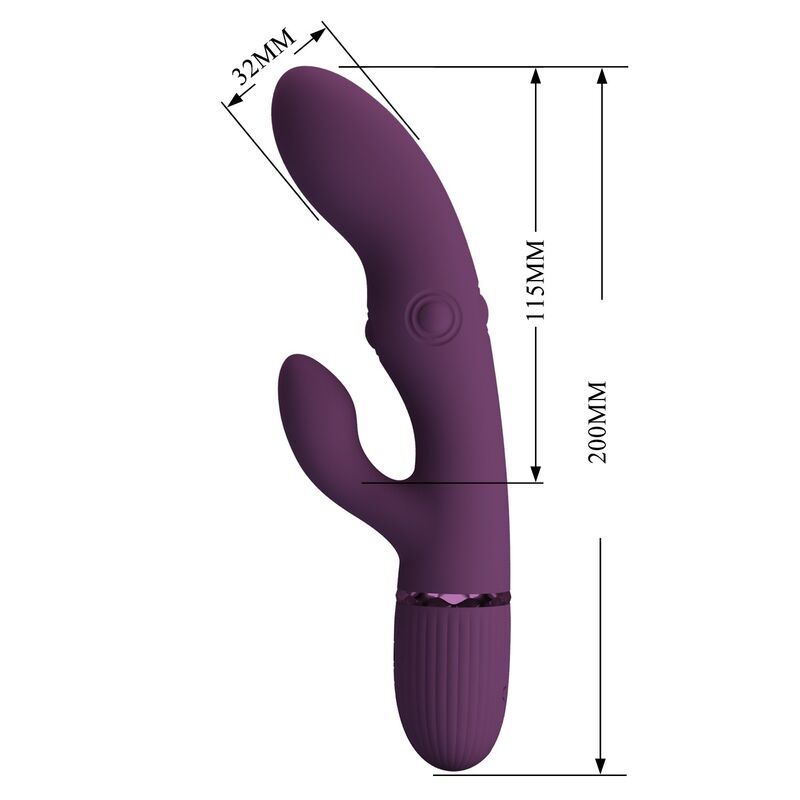 PRETTY LOVE - ZACH VIBRADOR RABBIT RECARGABLE CON EMPUJE 5+5 FUNCIONES