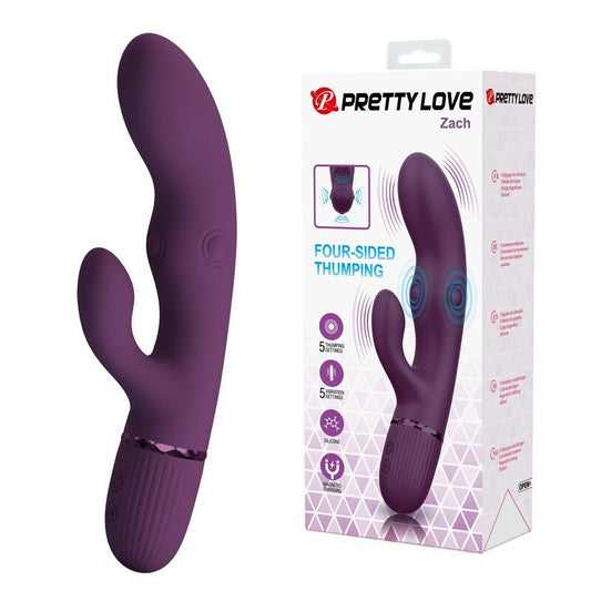 PRETTY LOVE - ZACH VIBRADOR RABBIT RECARGABLE CON EMPUJE 5+5 FUNCIONES