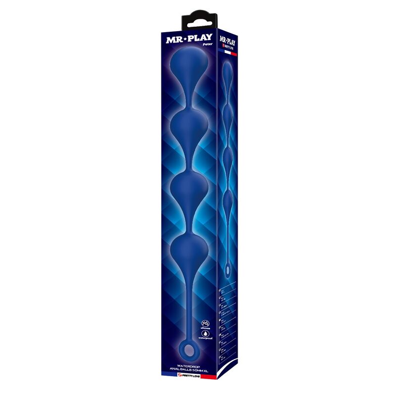 MR PLAY - BOLAS ANALES SILICONA AZUL TALLA XL 52,5 CM