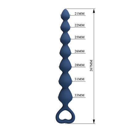 MR PLAY - BOLAS ANALES Y PLUG ANAL SILICONA AZUL 26,7 CM
