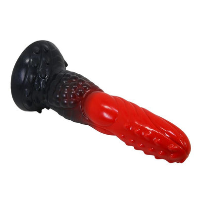 POWER MONSTERS - FIRE DRAGON DILDO FANTASÍA CON VENTOSA 24,5 CM Ø 5,8 CM ROJO Y NEGRO
