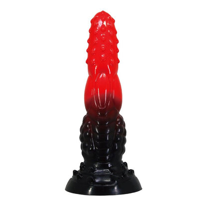 POWER MONSTERS - FIRE DRAGON DILDO FANTASÍA CON VENTOSA 24,5 CM Ø 5,8 CM ROJO Y NEGRO