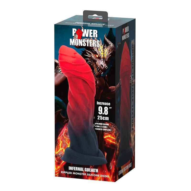 POWER MONSTERS - INFERNAL GOLIATH DILDO BICOLOR 25 CM Ø 6 CM
