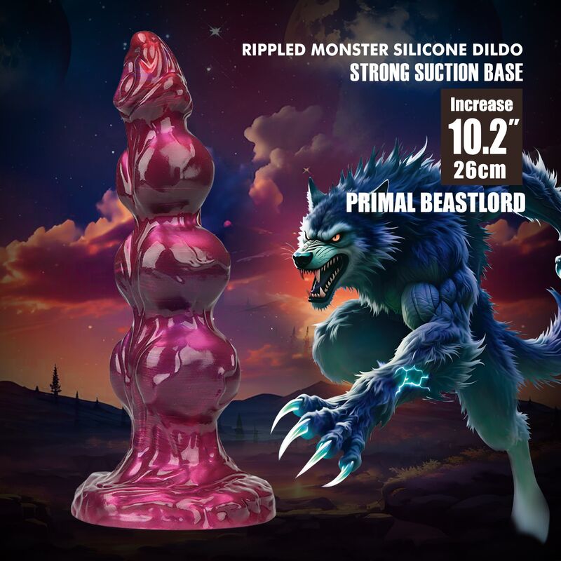 POWER MONSTERS - PRIMAL BEASTLORD DILDO FANTASÍA ROSA TRANSLÚCIDO 26 CM Ø 5 CM