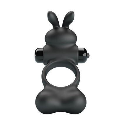 PRETTY LOVE - ANILLO VIBRADOR PARA PENE CON ESTIMULADOR DE CONEJITO 10 FUNCIONES NEGRO