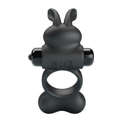 PRETTY LOVE - ANILLO VIBRADOR PARA PENE CON ESTIMULADOR DE CONEJITO 10 FUNCIONES NEGRO