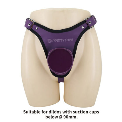 PRETTY LOVE - ARNÉS UNIVERSAL TIPO BRAGA PARA STRAP-ON MORADO Y NEGRO