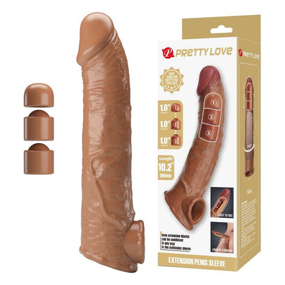 PRETTY LOVE - FUNDA EXTENSORA PARA PENE AJUSTABLE 26 CM Ø 4 CM COLOR MARRÓN