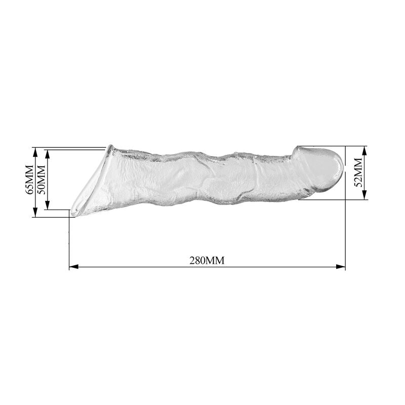 PRETTY LOVE - MANGA EXTENSORA PARA PÉNIS AJUSTÁVEL 28 CM Ø 4,5 CM COR TRANSPARENTE