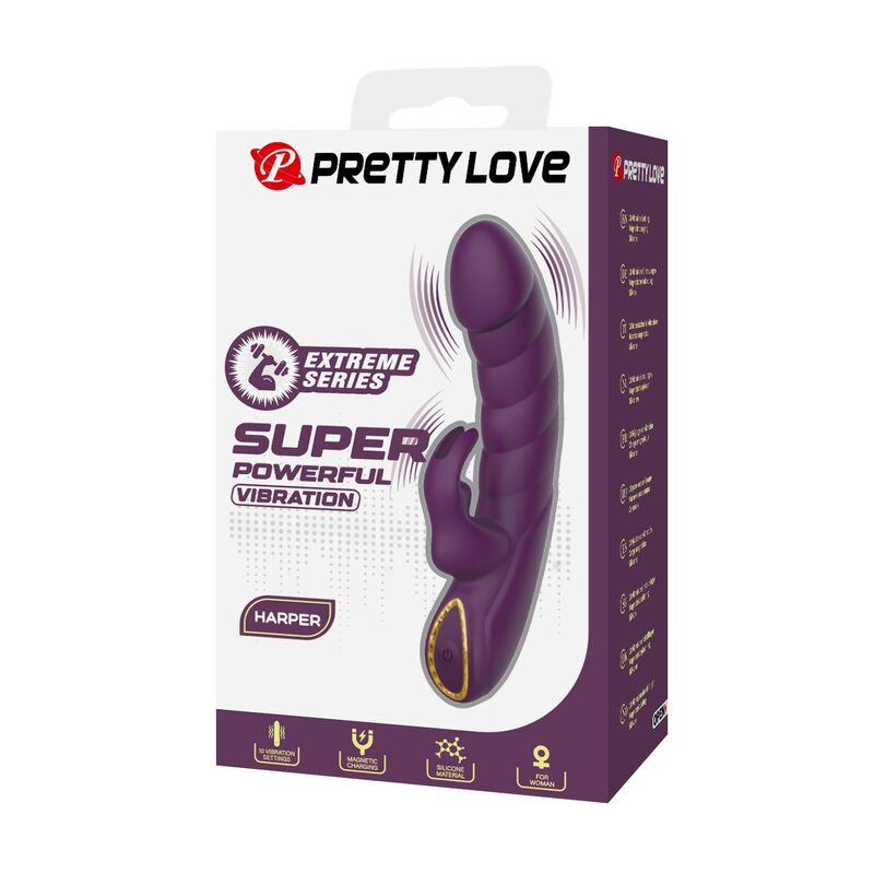 PRETTY LOVE - HARPER VIBRADOR RABBIT RECARGABLE 10 FUNCIONES MORADO