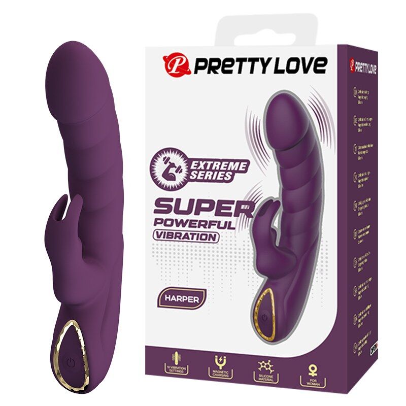 PRETTY LOVE - HARPER VIBRADOR RABBIT RECARGABLE 10 FUNCIONES MORADO