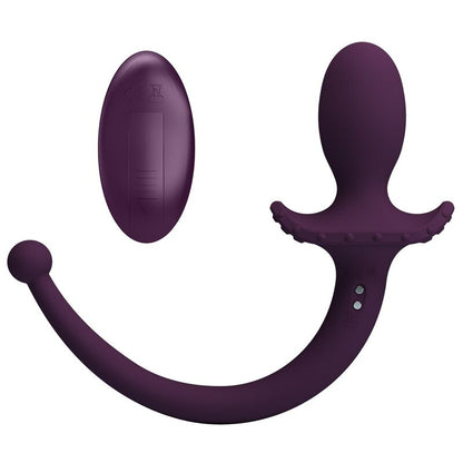 PRETTY LOVE - LIOEA PLUG ANAL CON COLA VIBRADOR 12 FUNCIONES COLOR MORADO CONTROL REMOTO